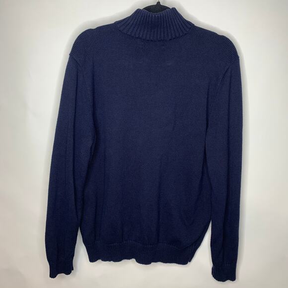 Polo Ralph Lauren Blue 1/4 Zip Blue Sweater Sz Large - Picture 2 of 4